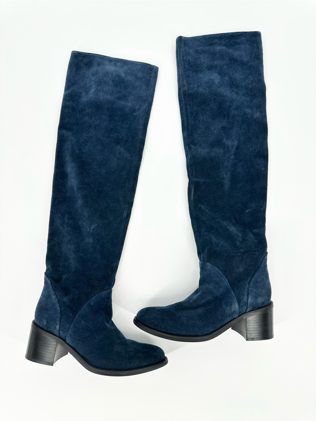 Jeffrey Campbell Ryding Over The Knee Boot In Navy Suede